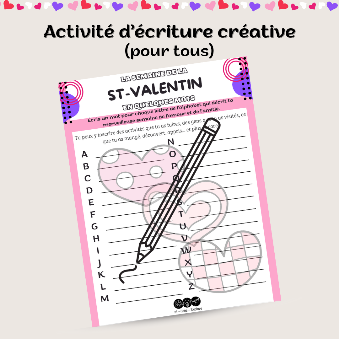 Alphabet de la Saint-Valentin