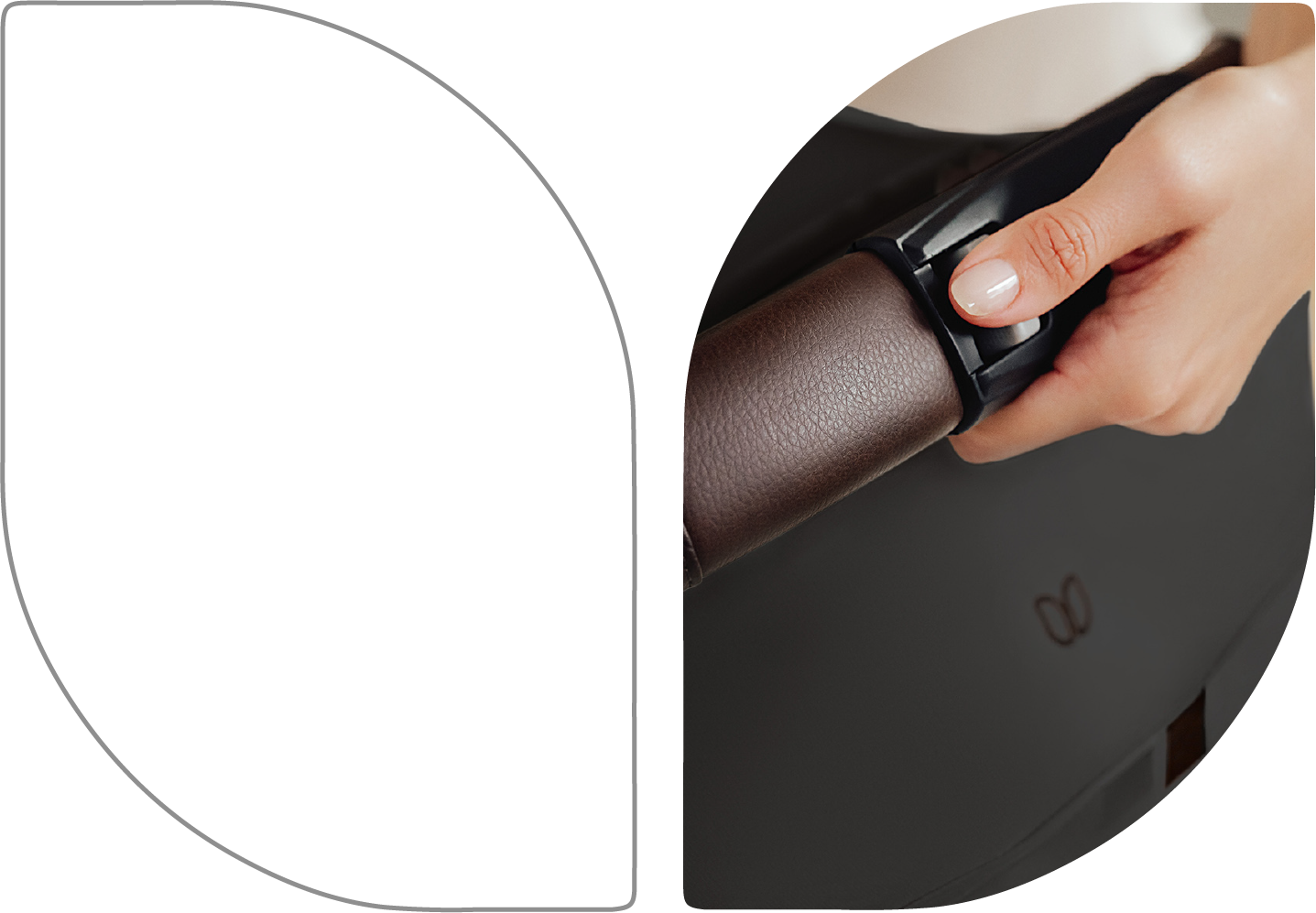 Pressing a button on a black handle.