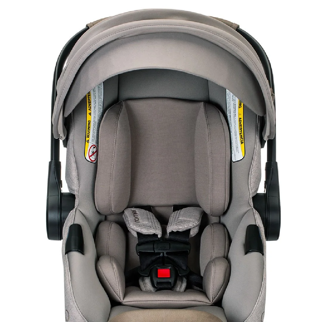Center facing view of an infant car seat