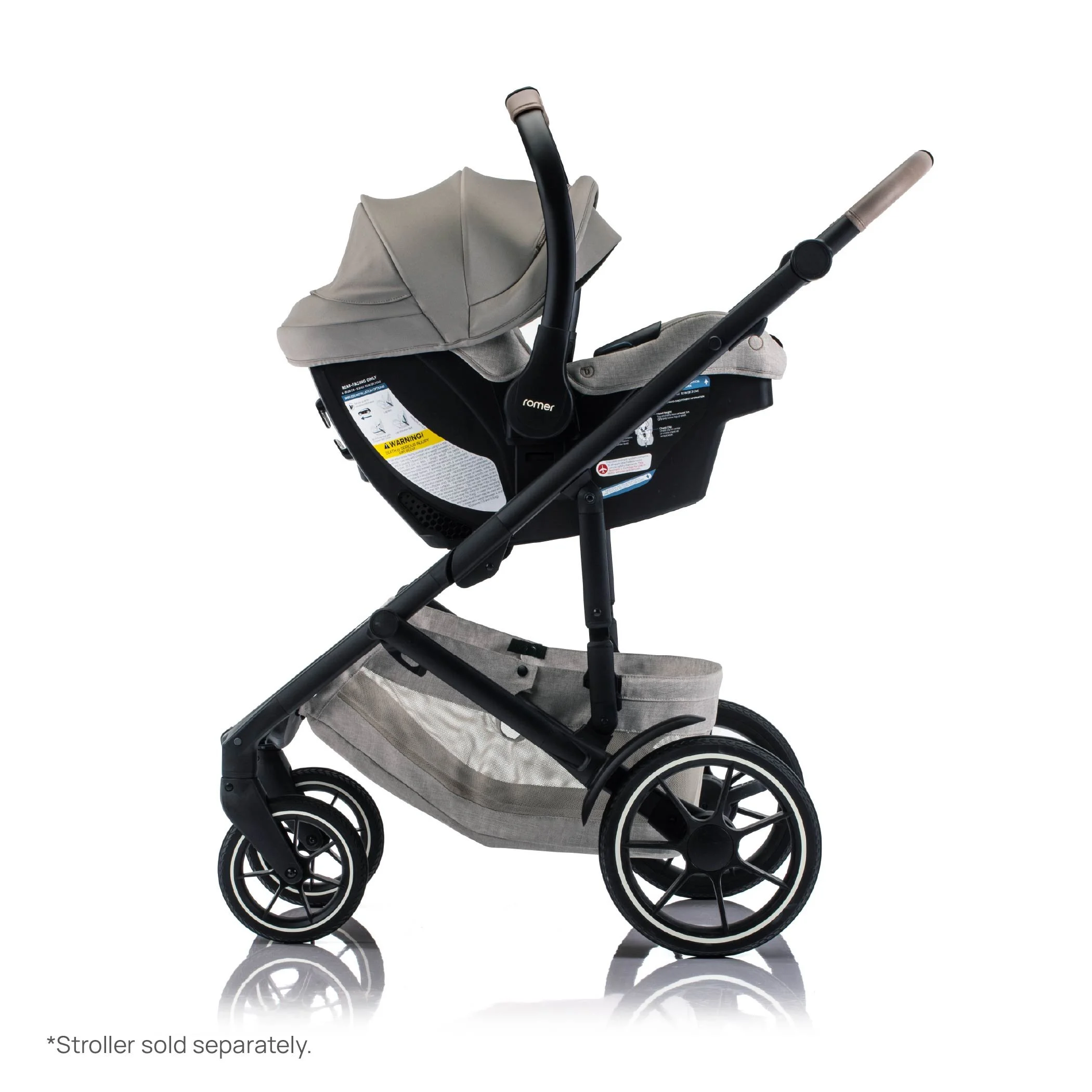 Infant Car Seat connected to a baby stroller