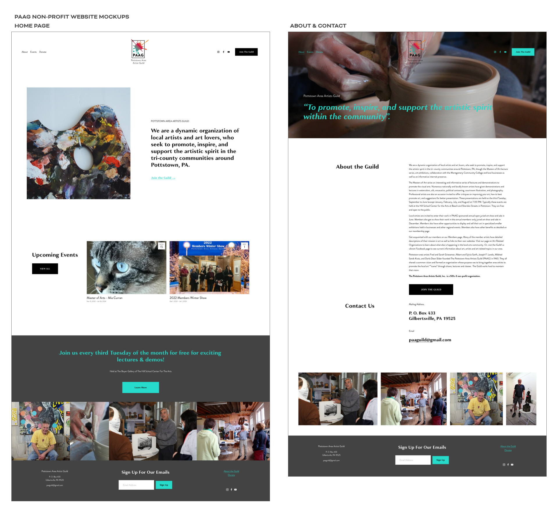 Website Home & About Pages