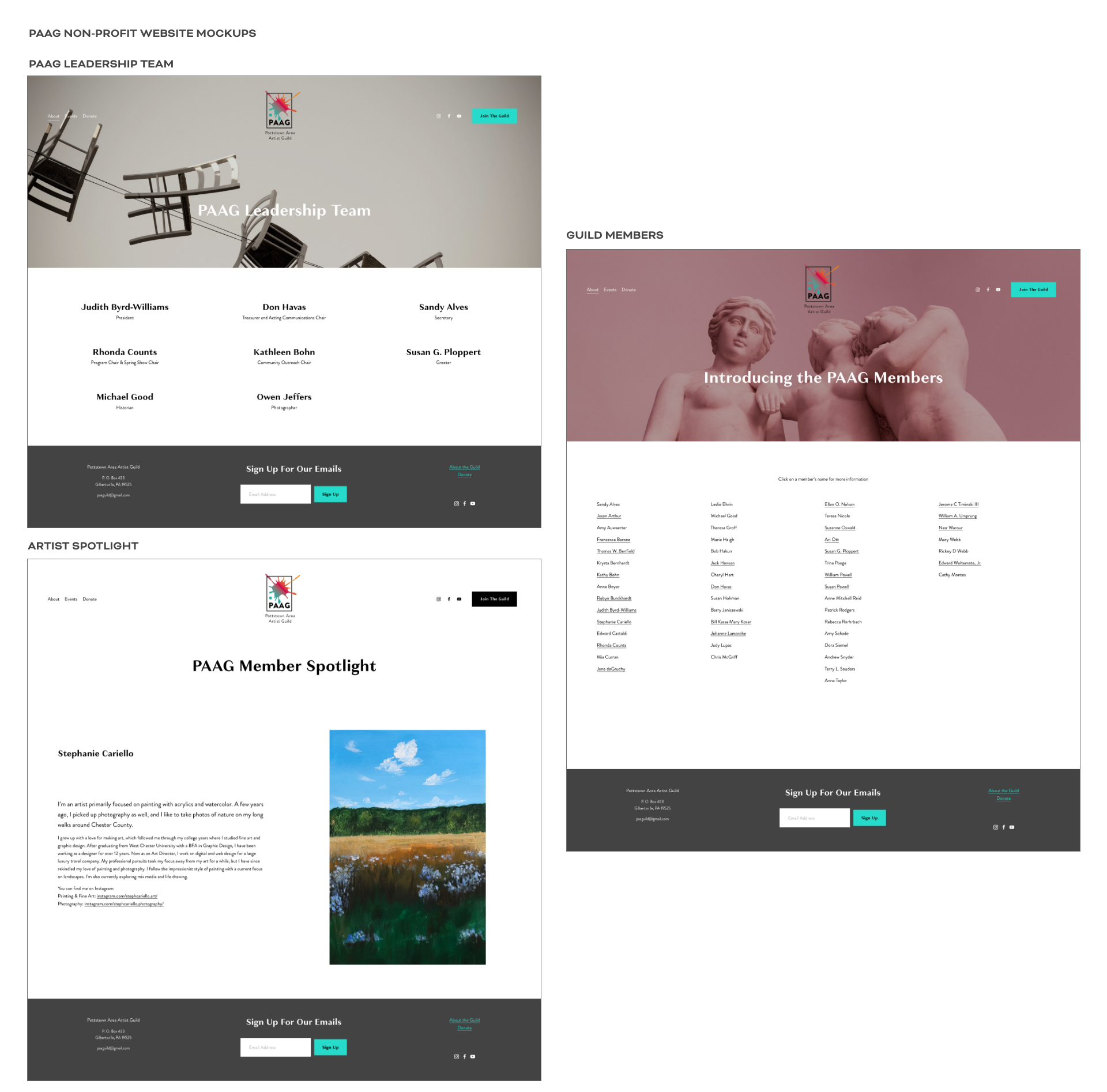 Website Leadership & Member Profiles