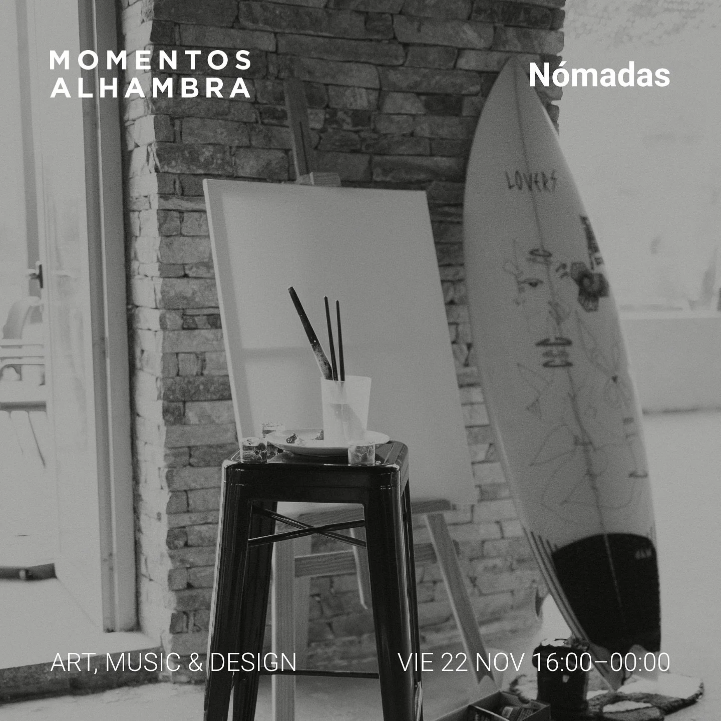 MOMENTOS ALHAMBRA N&oacute;madas
VIE 22 NOV, 16:00&ndash;00:00
ENTRADA ANTICIPADA 10&euro; + cerveza (link en bio)
ENTRADA PUERTA 15&euro; + cerveza

N&Oacute;MADAS es un evento cultural y art&iacute;stico promovido por @fe10musicart y @puntog.sessio