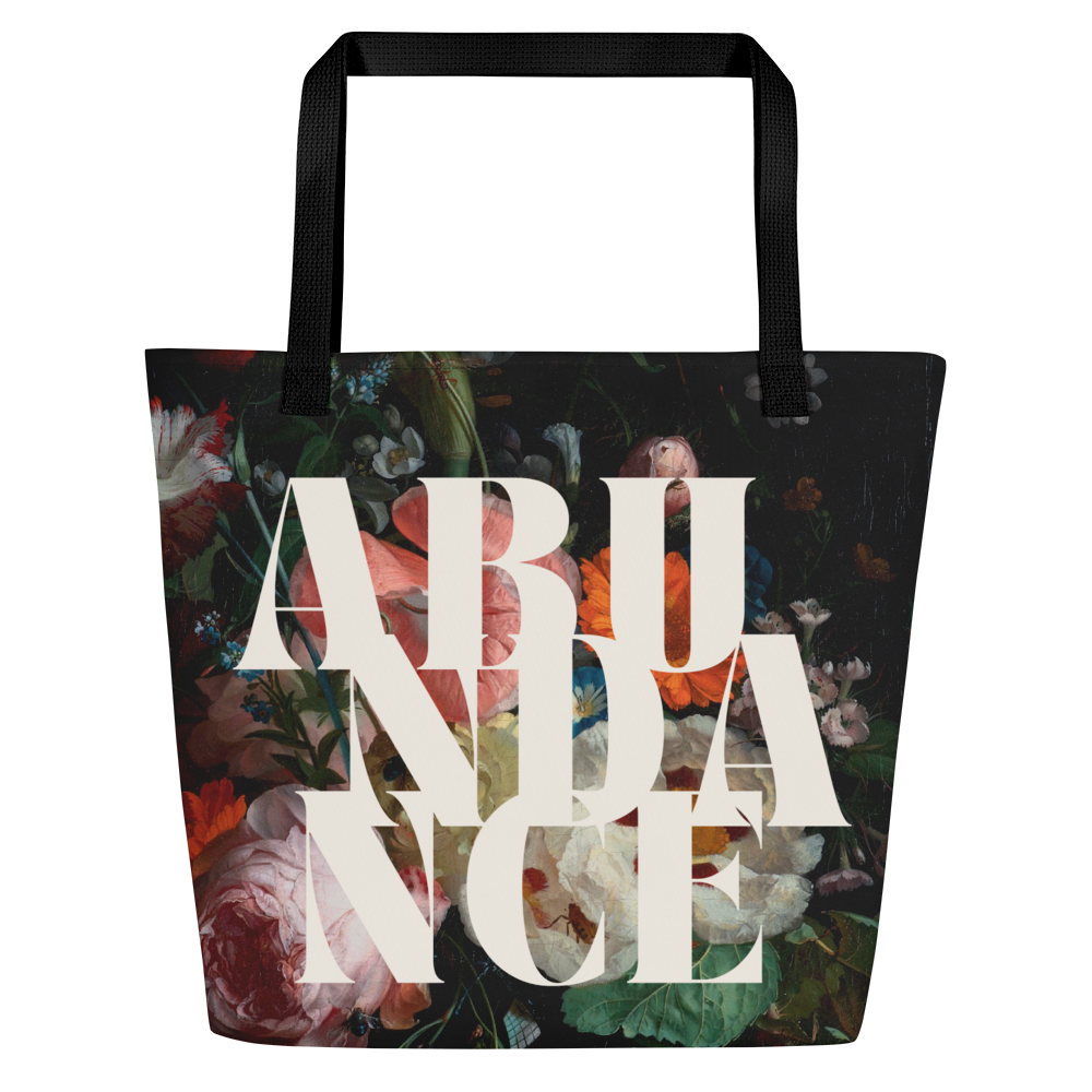WELCOME ABUNDANCE ART HISTORY LARGE TOTE BAG