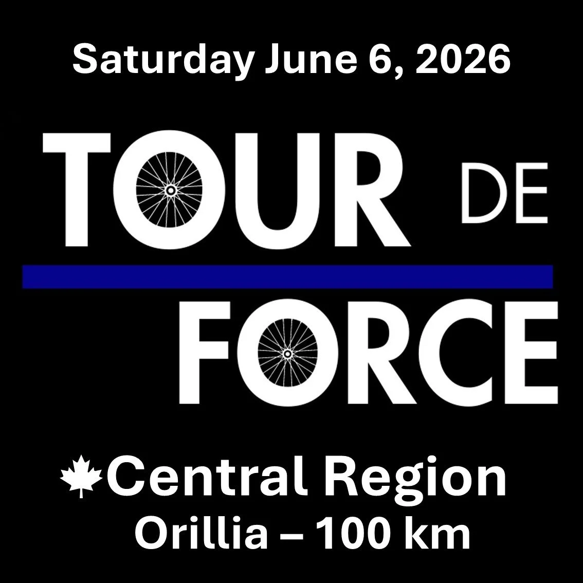Tour de Force - Central Region Ride - 100 km - Saturday June 6, 2026