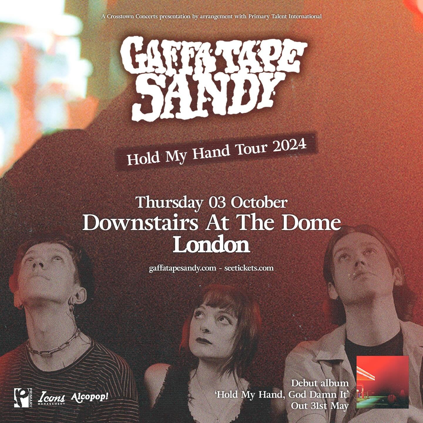 &ldquo;Thrilling slices of punk rock, interlaced with killer melodies that most bands would be dying for&rdquo; &ndash; NME

@gaffatapesandy headline Downstairs At @thedomelondon on October 3rd.

The band&rsquo;s debut album Hold My Hand, God Damn It