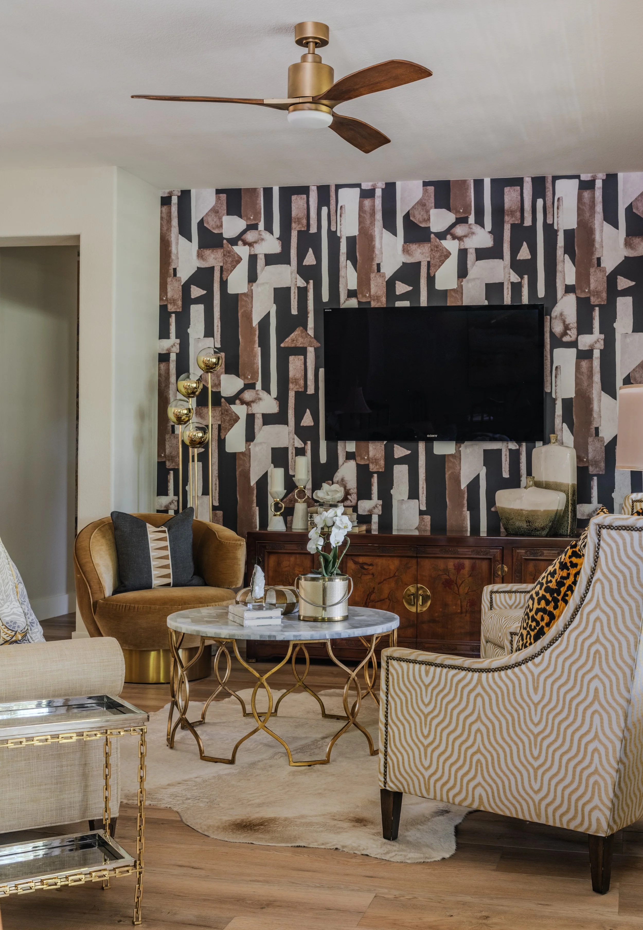 Whole home renovation in Sun City Georgetown Texas featuring layered interiors and custom finishes by Cyndi Hopkins Design.