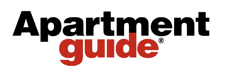 Logo for Apartment Guide with black and red text on a white background.