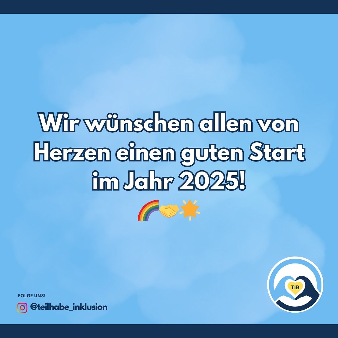 🎆🌟 Ein neues Jahr, ein neuer Anfang! 2025 bietet uns die Chance, noch st&auml;rker f&uuml;r echte Inklusion und Teilhabe einzutreten.

💡🌍 Lasst uns gemeinsam &uuml;berlegen, wie wir Barrieren abbauen und eine inklusive Gesellschaft gestalten k&ou