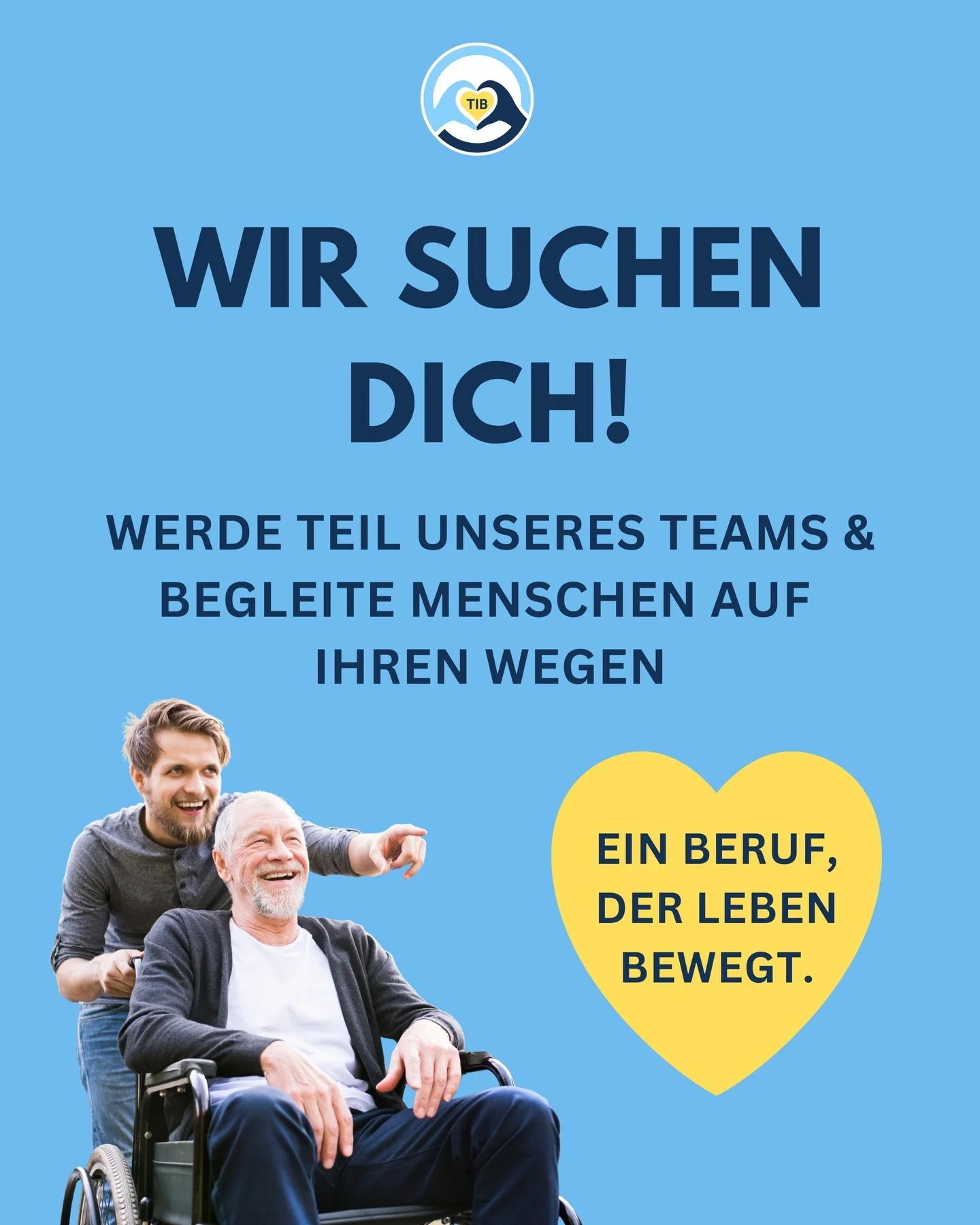 Arbeit kann mehr sein als nur ein Job. 💙

Sie kann Sinn stiften, verbinden und wirklich etwas bewegen. 🙌

Bei TIB &ndash; Assistenzdienst mit Herz setzen wir uns jeden Tag daf&uuml;r ein, dass Menschen mit Einschr&auml;nkungen selbstbestimmt leben 