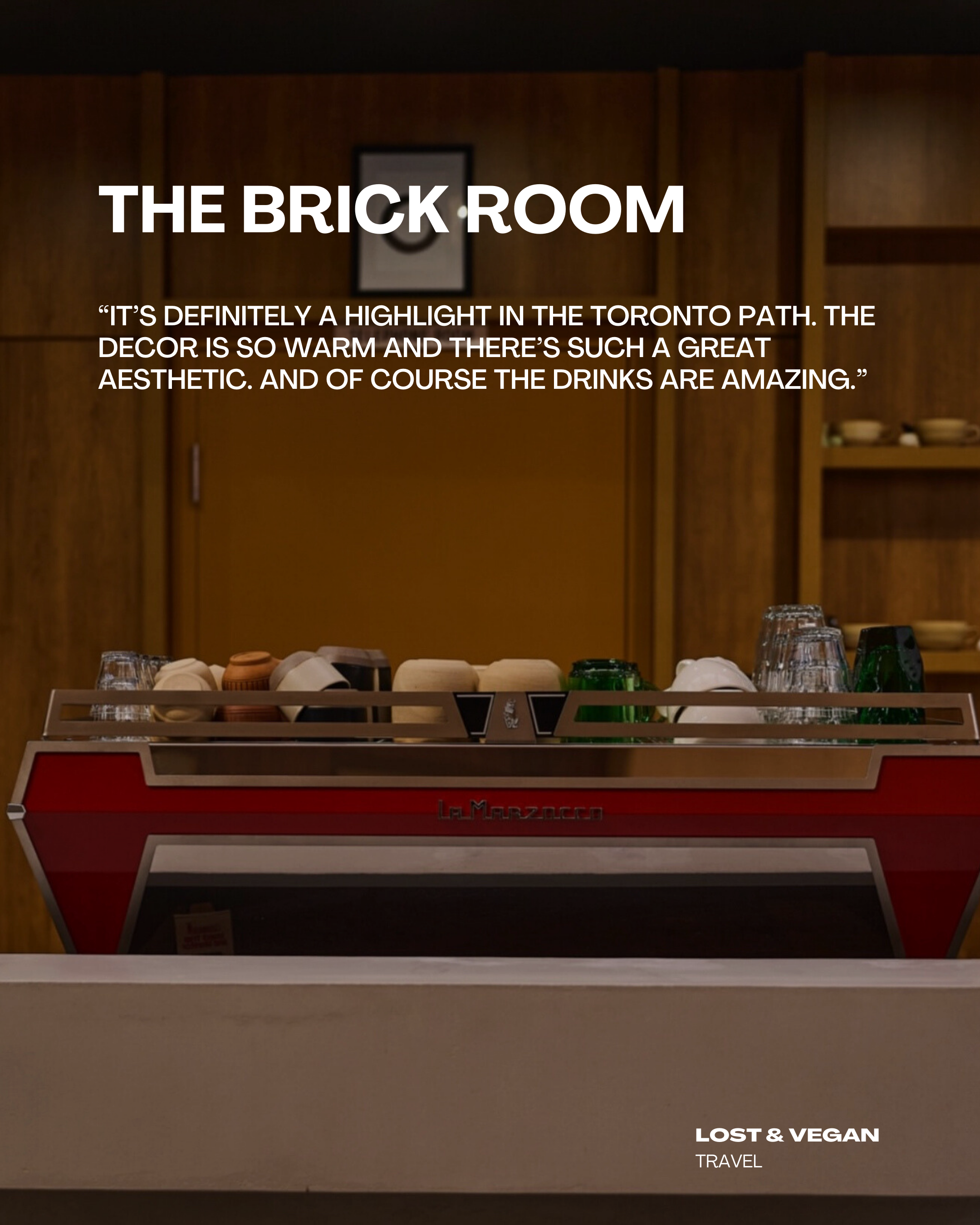 The Brick Room coffee shop Toronto PATH — creative matcha drinks and calm atmosphere