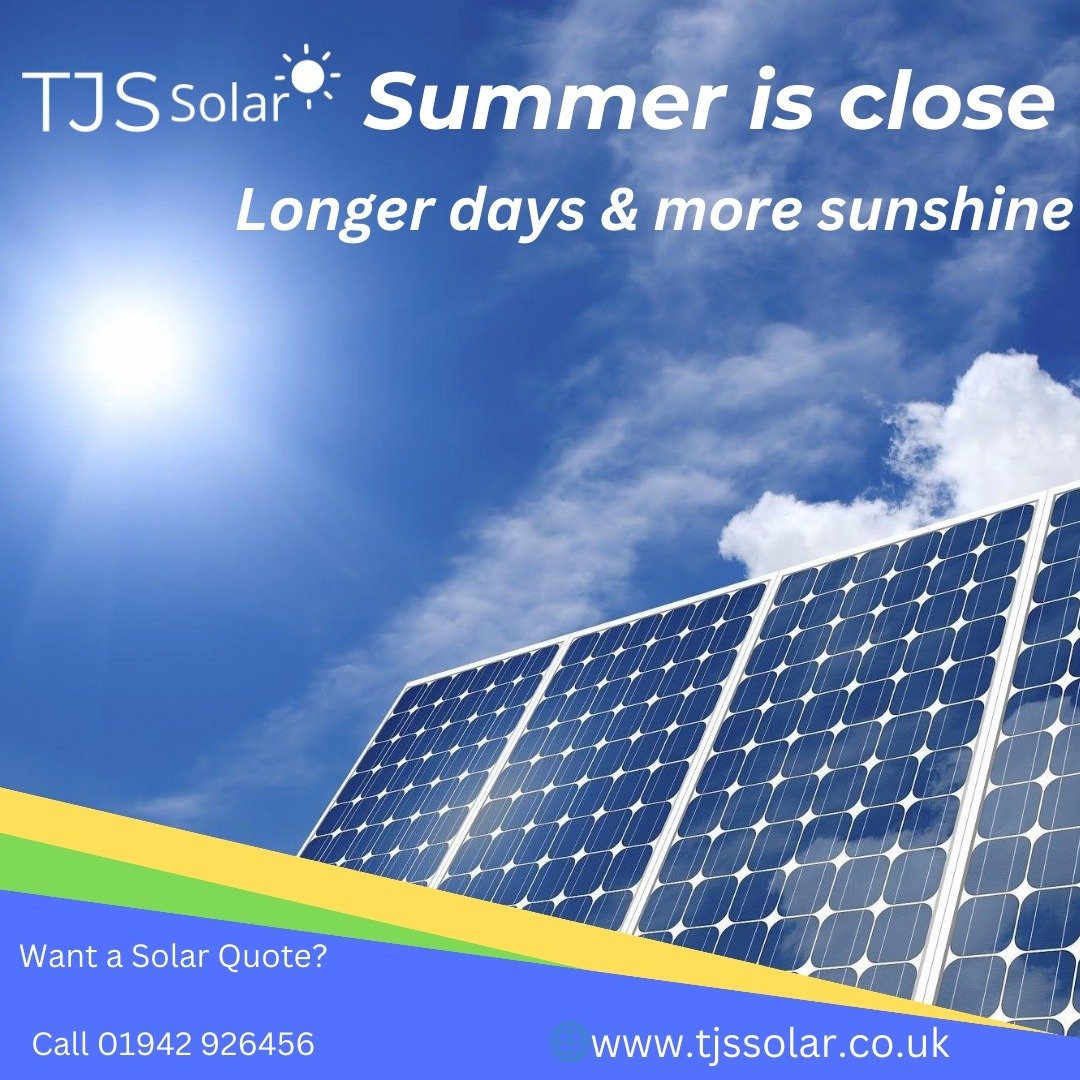 Embrace the impending warmth! ☀️

 As summer draws near, it's the perfect time to harness the sun's energy with solar panels.

 Let the sunshine power your home and your adventures!

Get a free solar quote now - 
🌐 www.tjssolar.co.uk 
#solarpanels #