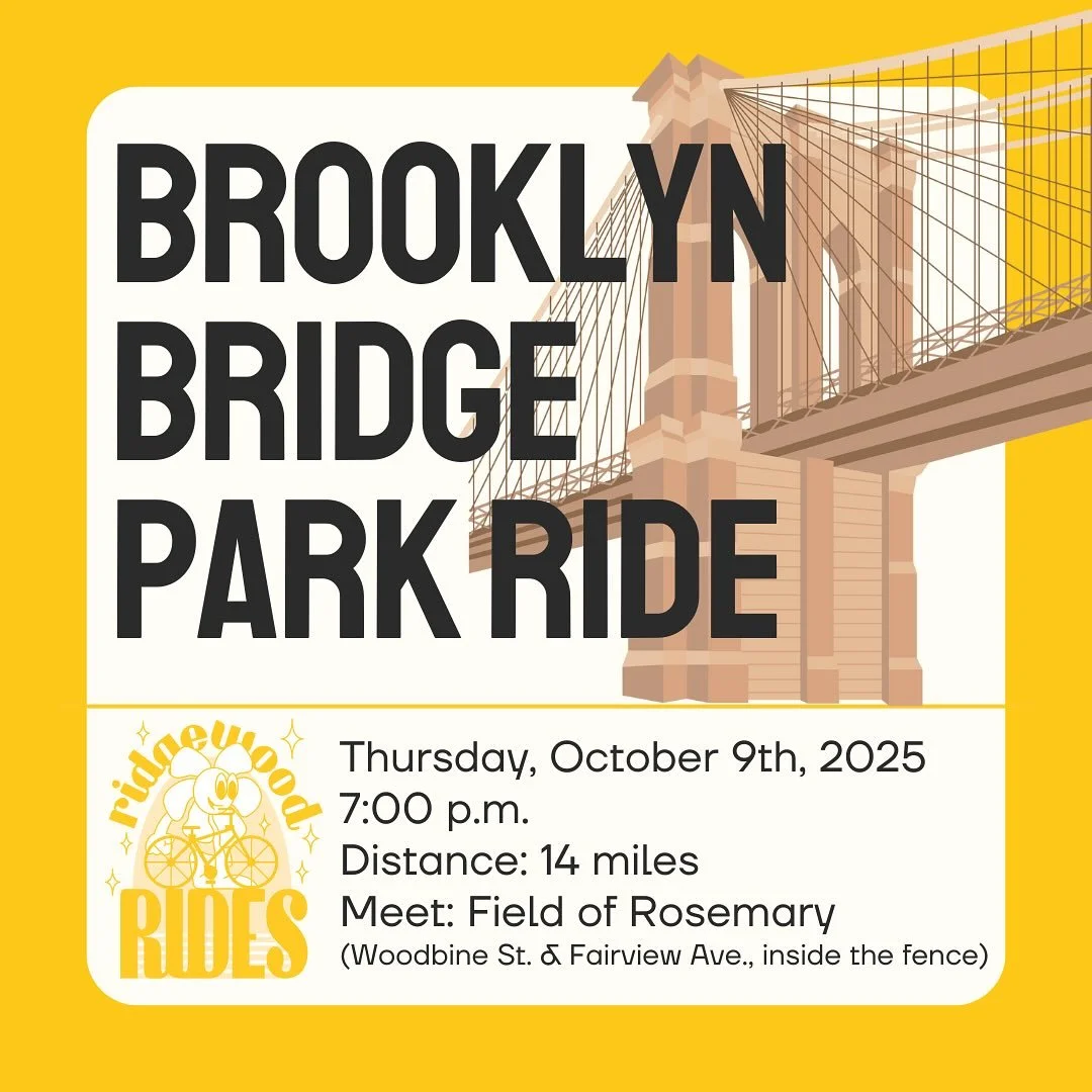 Up next, join Ridgewood Rides for a crisp autumn evening cruise to @brooklynbridgepark! We&rsquo;ll travel the residential streets of Bushwick, Bedford-Stuyvesant and Clinton Hill and on via Wallabout, @bklynnavyyard and @dumbo_brooklyn before stoppi