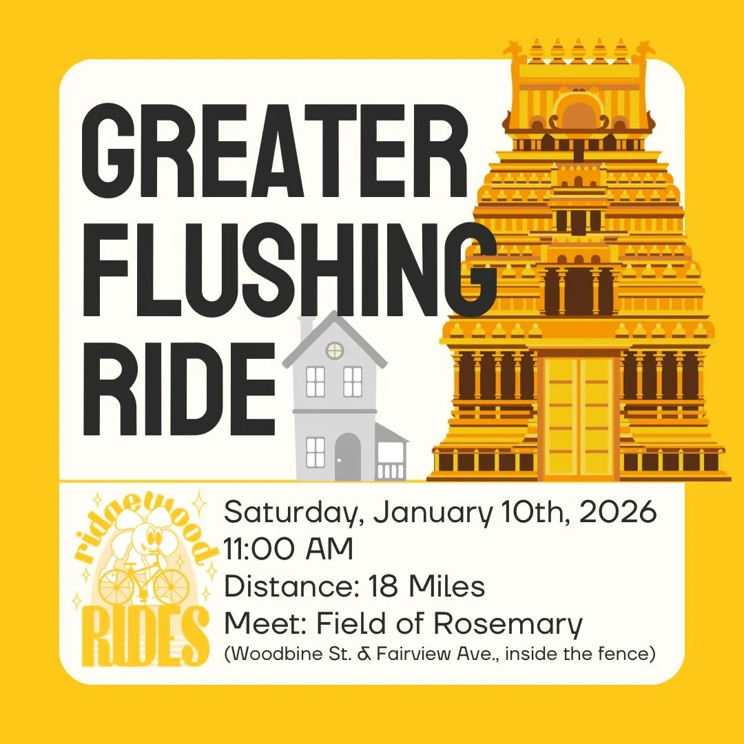Join Ridgewood Rides this Saturday on a winter adventure to Greater Flushing! We&rsquo;ll travel through Glendale, @forestparktrust 🌳, Kew Gardens, Hillcrest, Pomonok, East Flushing, and Murray Hill to the former home of artist @joseph.cornell 🖼️ ?