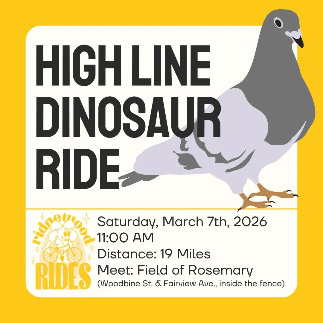 This Saturday, join Ridgewood Rides for a trip to Manhattan by way of the Queensboro Bridge to Dinosaur (2024)🦕, the colossal pigeon🕊️ sculpture 🗿 by @ivan_argote 👨&zwj;🎨. This hyper-realistic 16&rsquo;-tall cast-aluminum avian is presently inst
