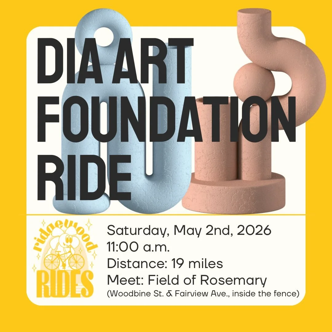 Join Ridgewood Rides this Saturday for a visit to three @diaartfoundation sites in Manhattan 🗿🖼️. We will travel through Bushwick and Williamsburg and over the Williamsburg Bridge and through the Lower East Side and NoLIta to SoHo, where we will st
