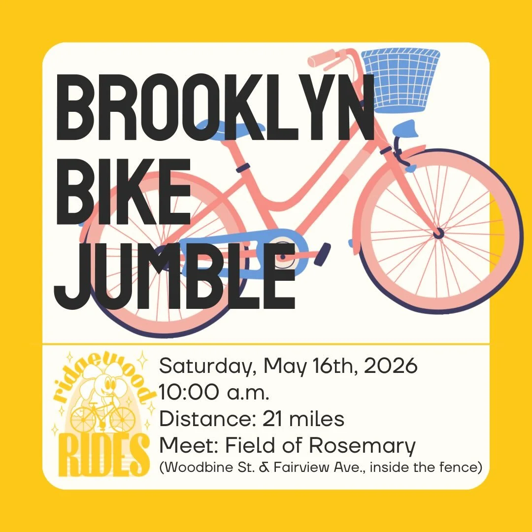 This week, join Ridgewood Rides for another trip to @nybikejumble in Park Slope! 🚲 We&rsquo;ll travel through Bushwick, Bed-Stuy, Crown Heights, and Prospect Heights on the way to &ldquo;NYC&rsquo;s only bicycle flea market!&rdquo; After spending so