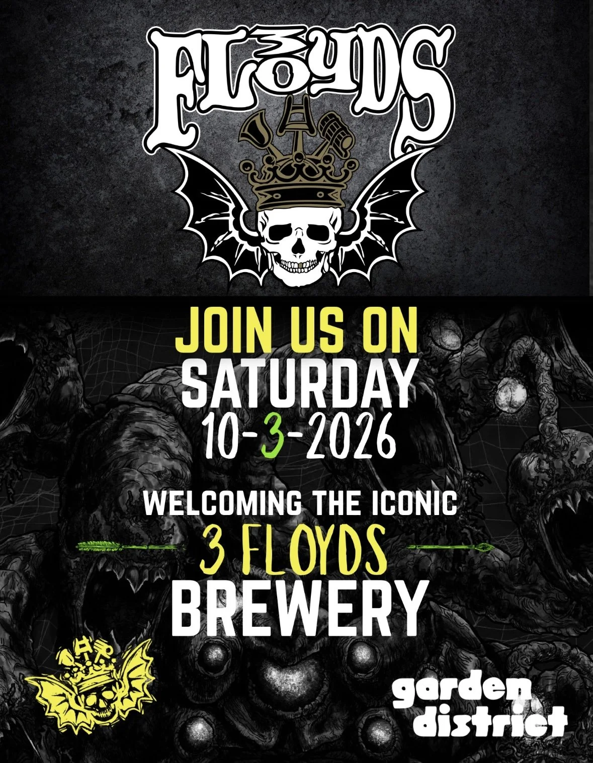 3 Floyds beers are now in Florida.  Starting with a tap takeover at garden district taproom in west palm beach, fl