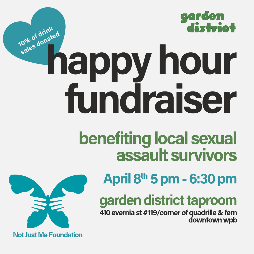 The Not Just Me Foundation invites you to a Happy Hour Fundraiser in recognition of Sexual Assault Awareness Month. Join us for an evening of community, connection, and support for survivors.