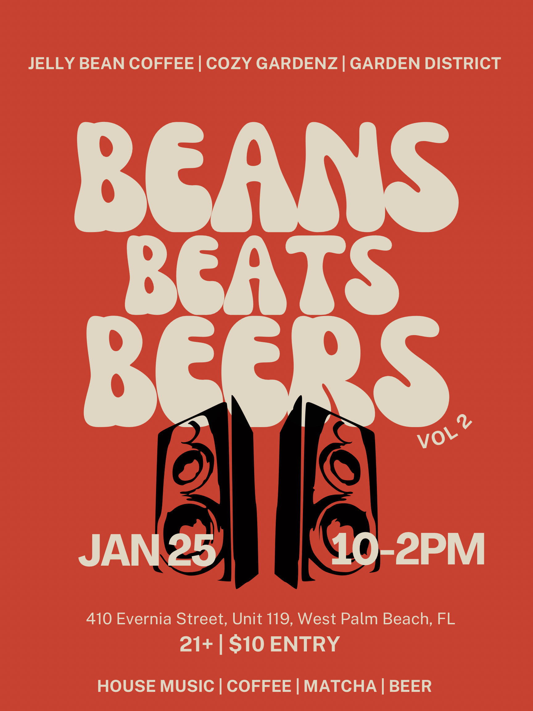 bean, beats, and beer day party at garden district on January 25, 2026.