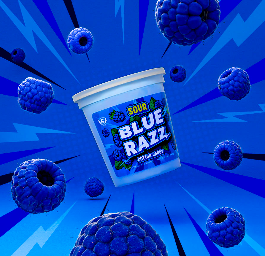 Sour Blue Raspberry Cotton Candy