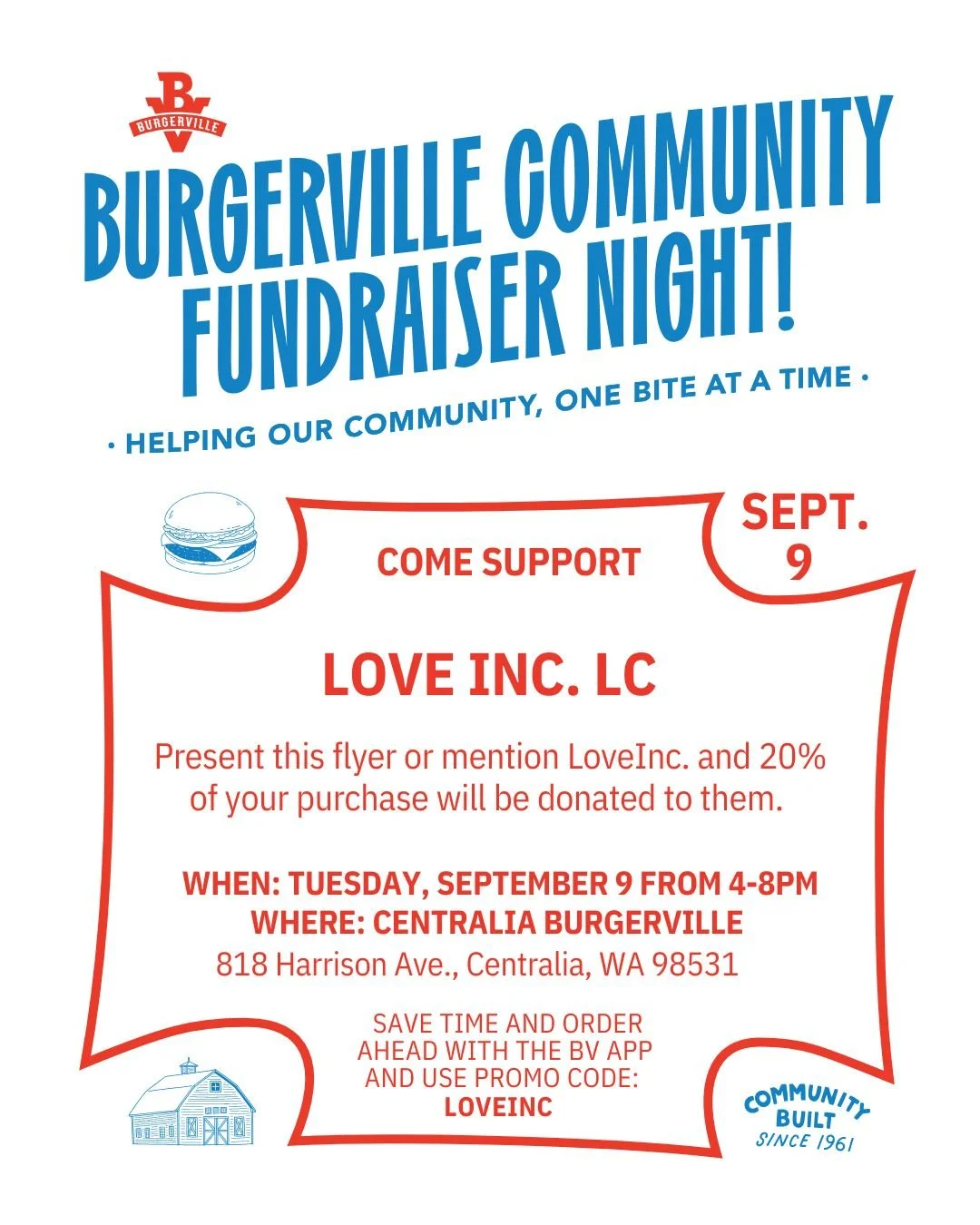 Burgerville Fundraiser for Love, INC.