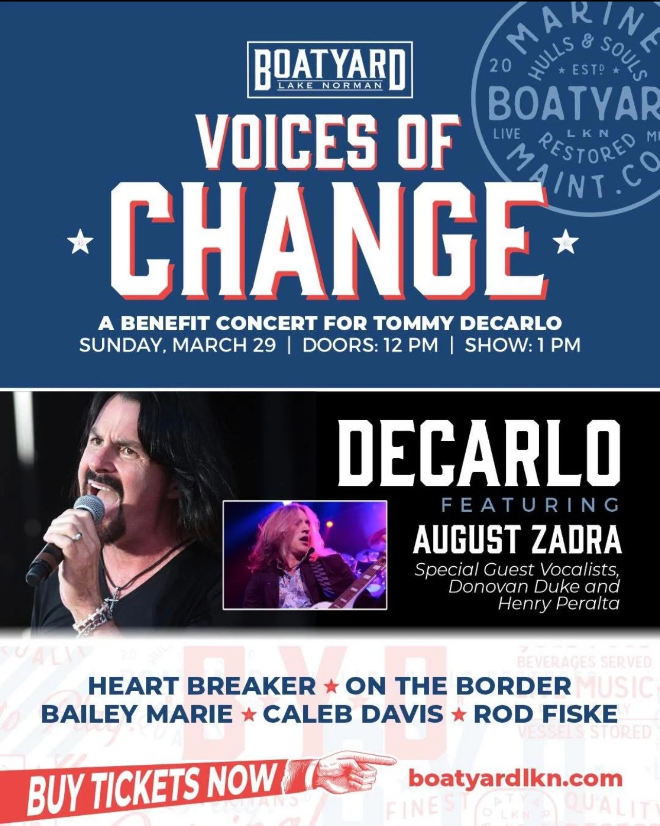Heart Breaker to perform at the Voices of Change Benefit for Tommy DeCarlo