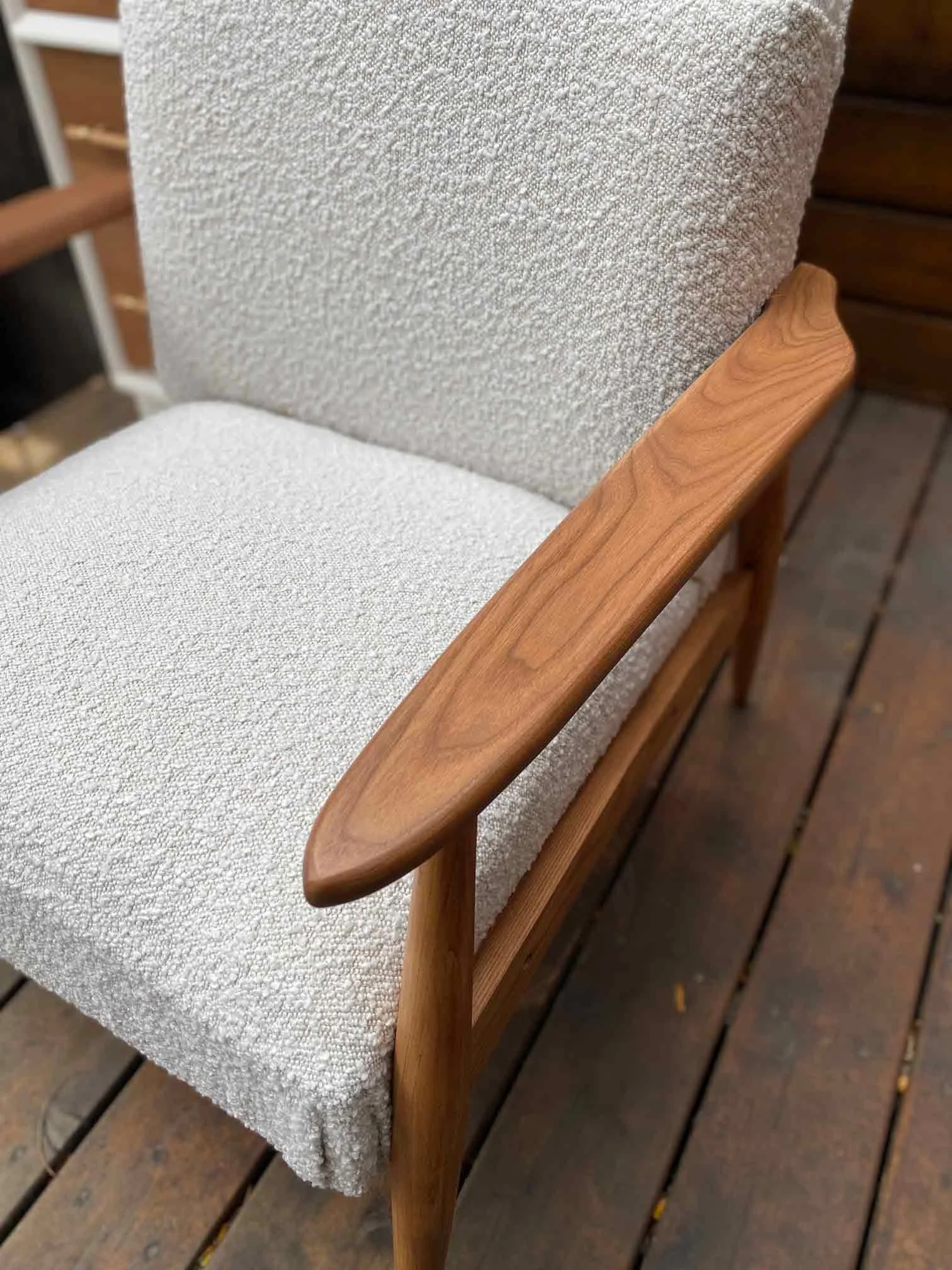 MCM Bouclé Lounge Chair
