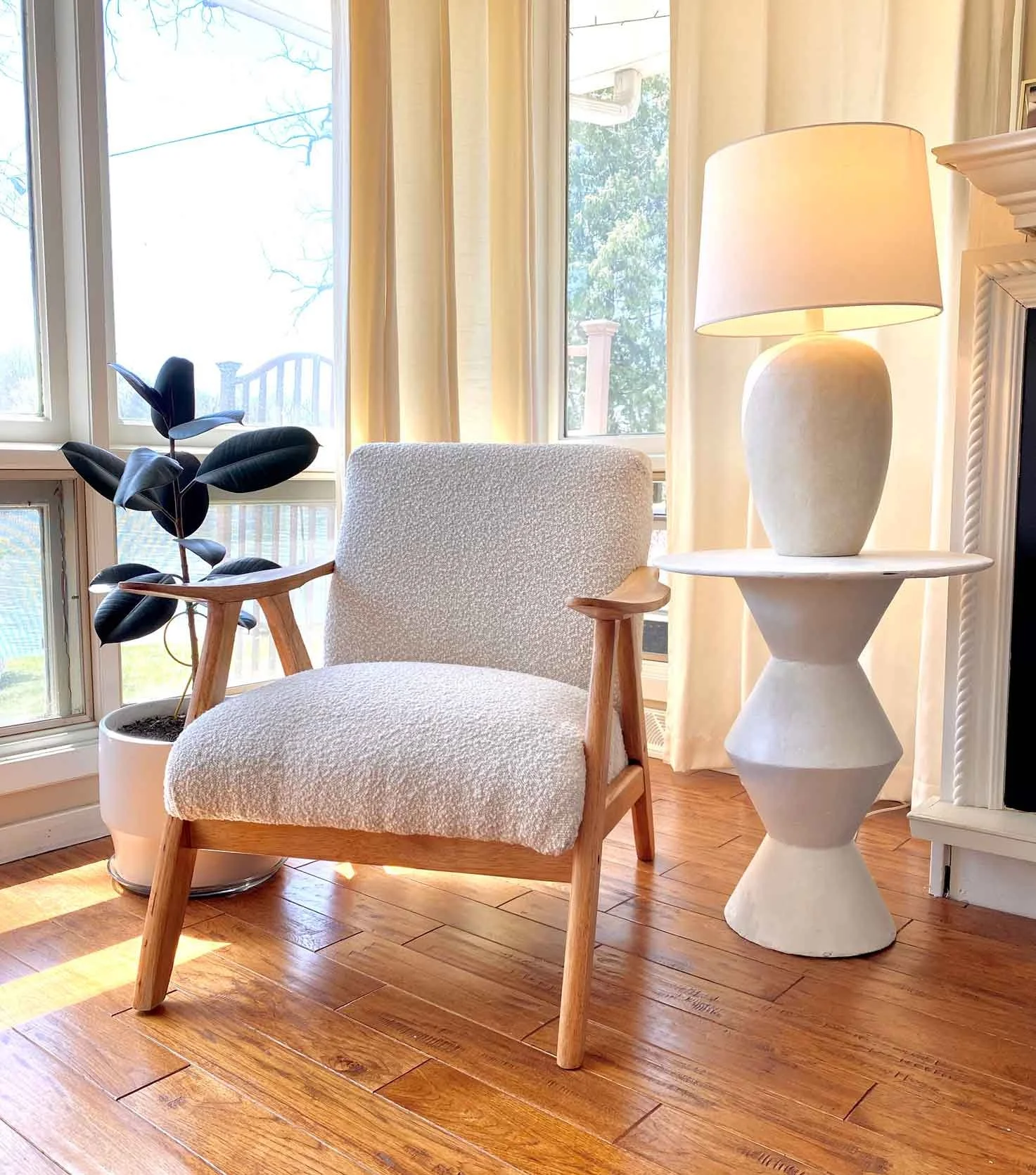 MCM Bouclé Arm Chair