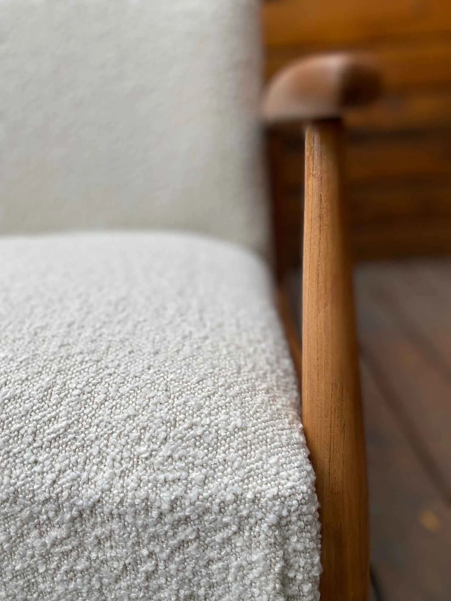 Mid-Century Modern Boucle Lounge Chair