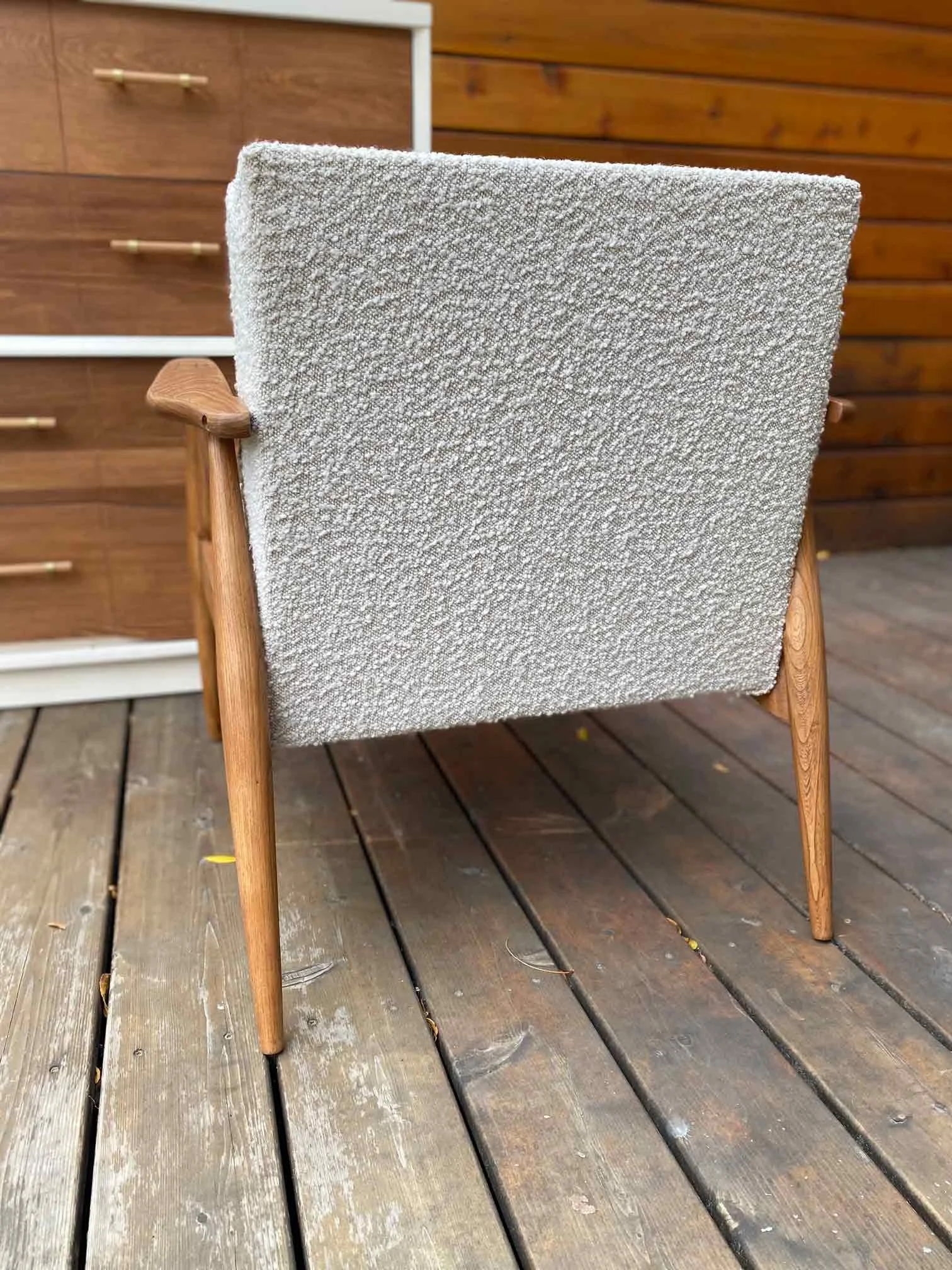 MCM Bouclé Lounge Chair