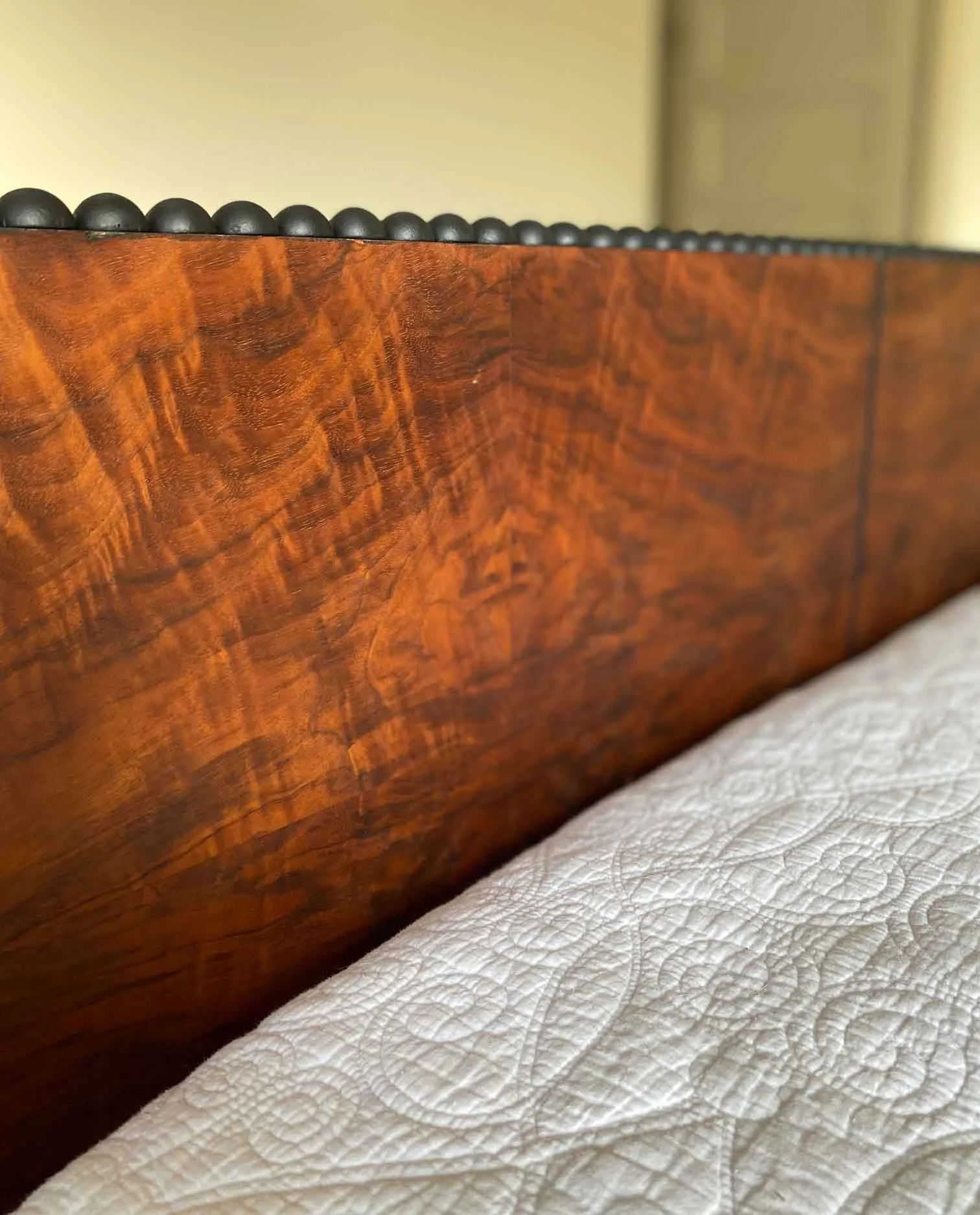 Vintage 1940s Headboard with wood detail