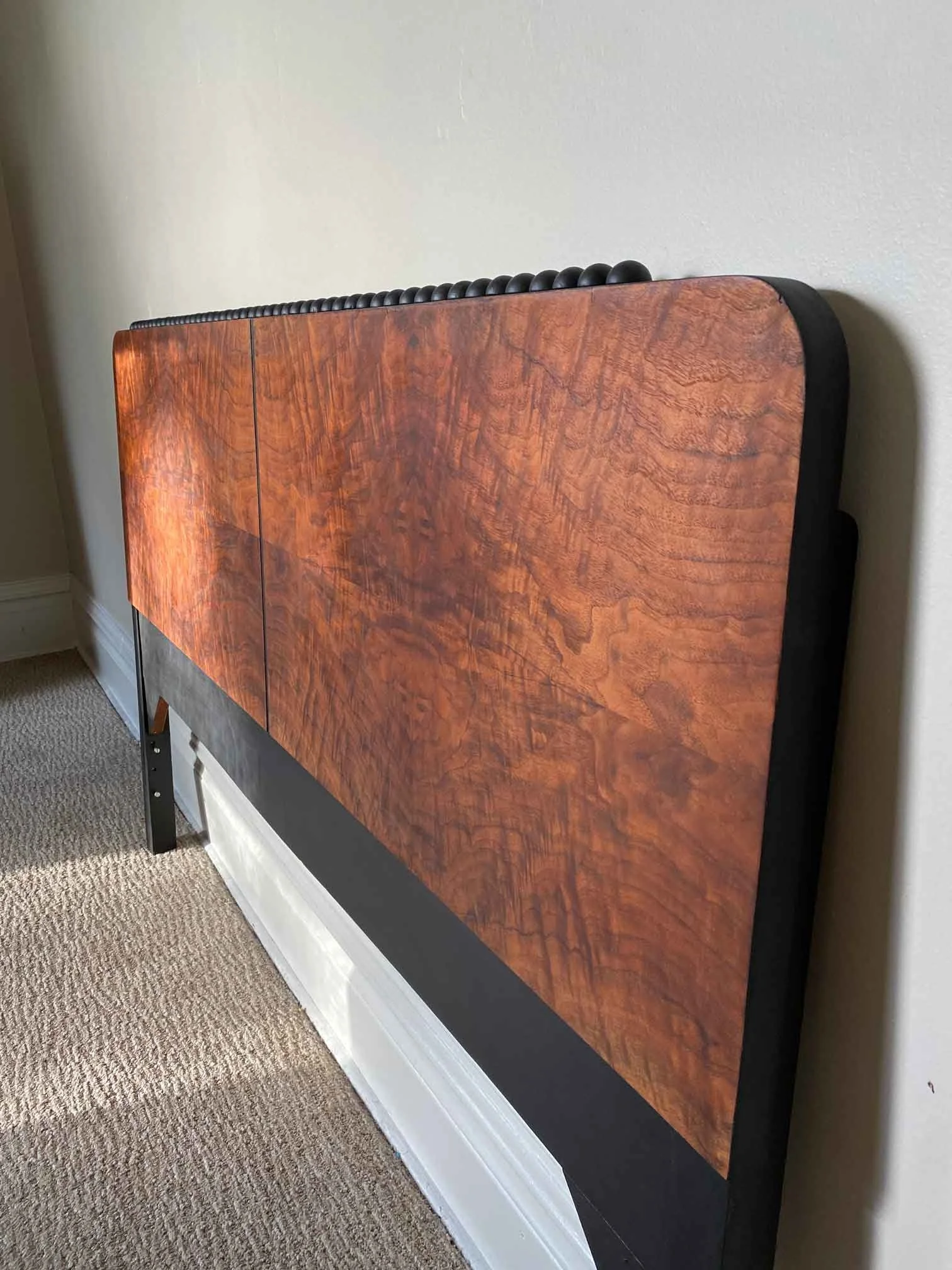 Vintage 1940s Headboard with wood detail