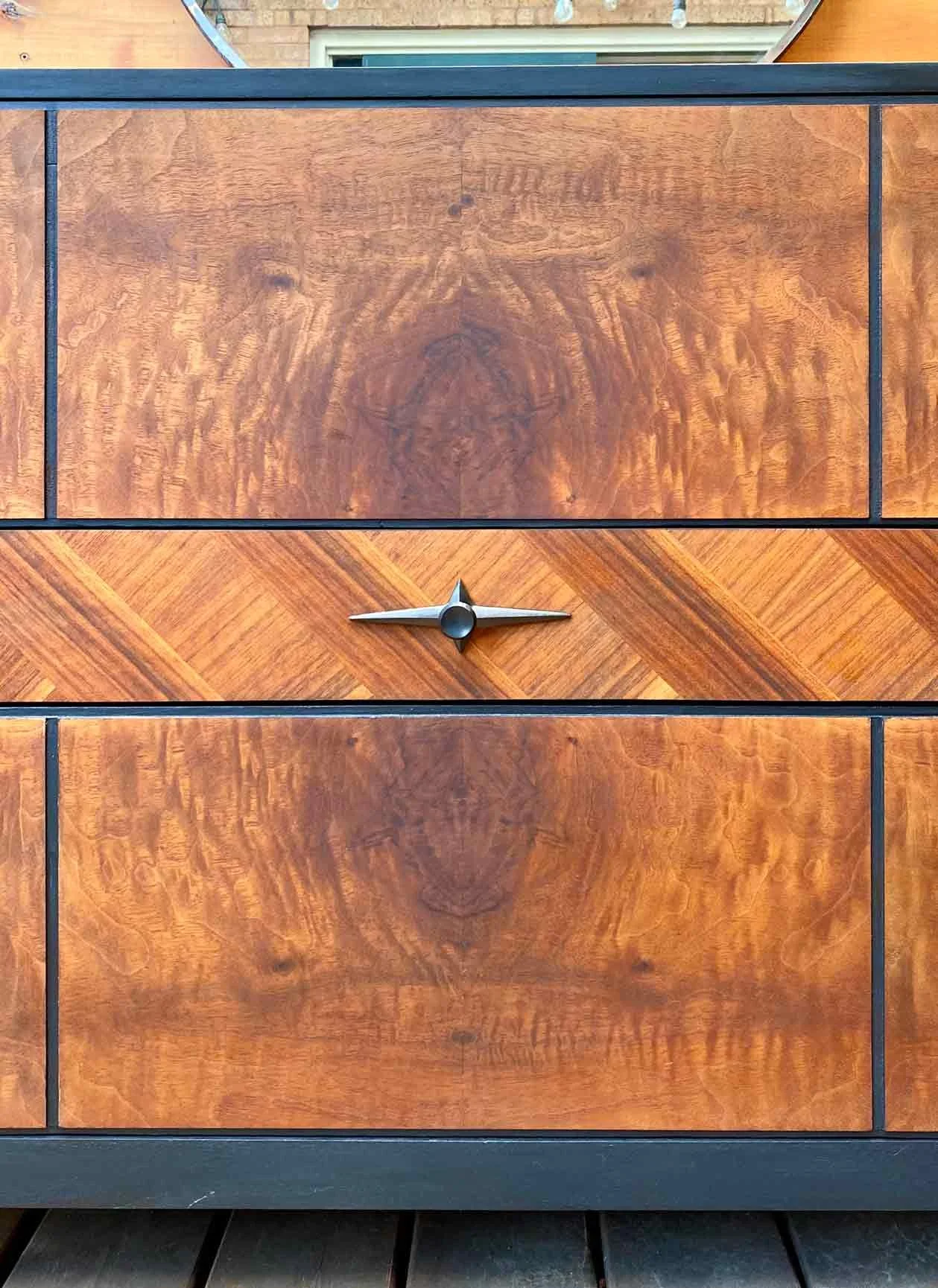Vintage 1940s Dresser with Round Mirror