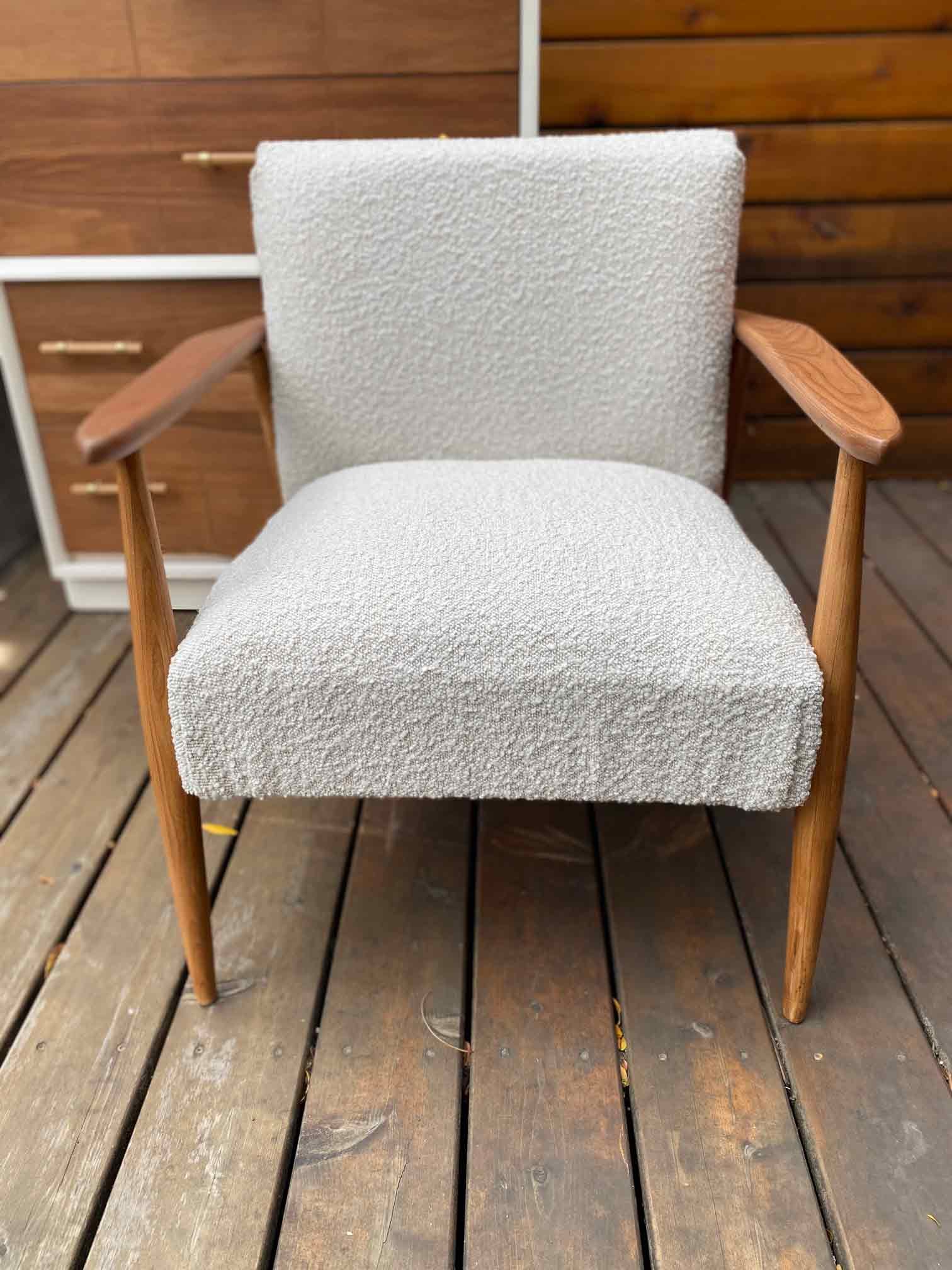 MCM Bouclé Lounge Chair