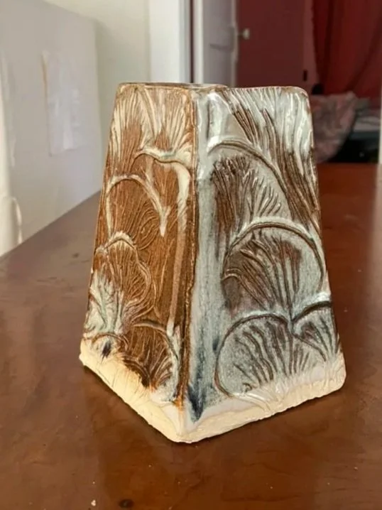 ceramic vase, slab built