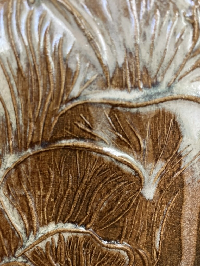 ceramic vase, detail view