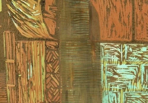 wood block reduction print