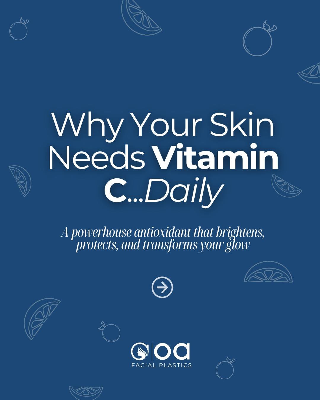Vitamin C = your morning glow + skin shield in one bottle. 🍊✨

This antioxidant MVP protects against environmental damage, helps fade dark spots, and leaves your skin noticeably brighter.

At OAFP, we offer a curated lineup of medical-grade Vitamin 
