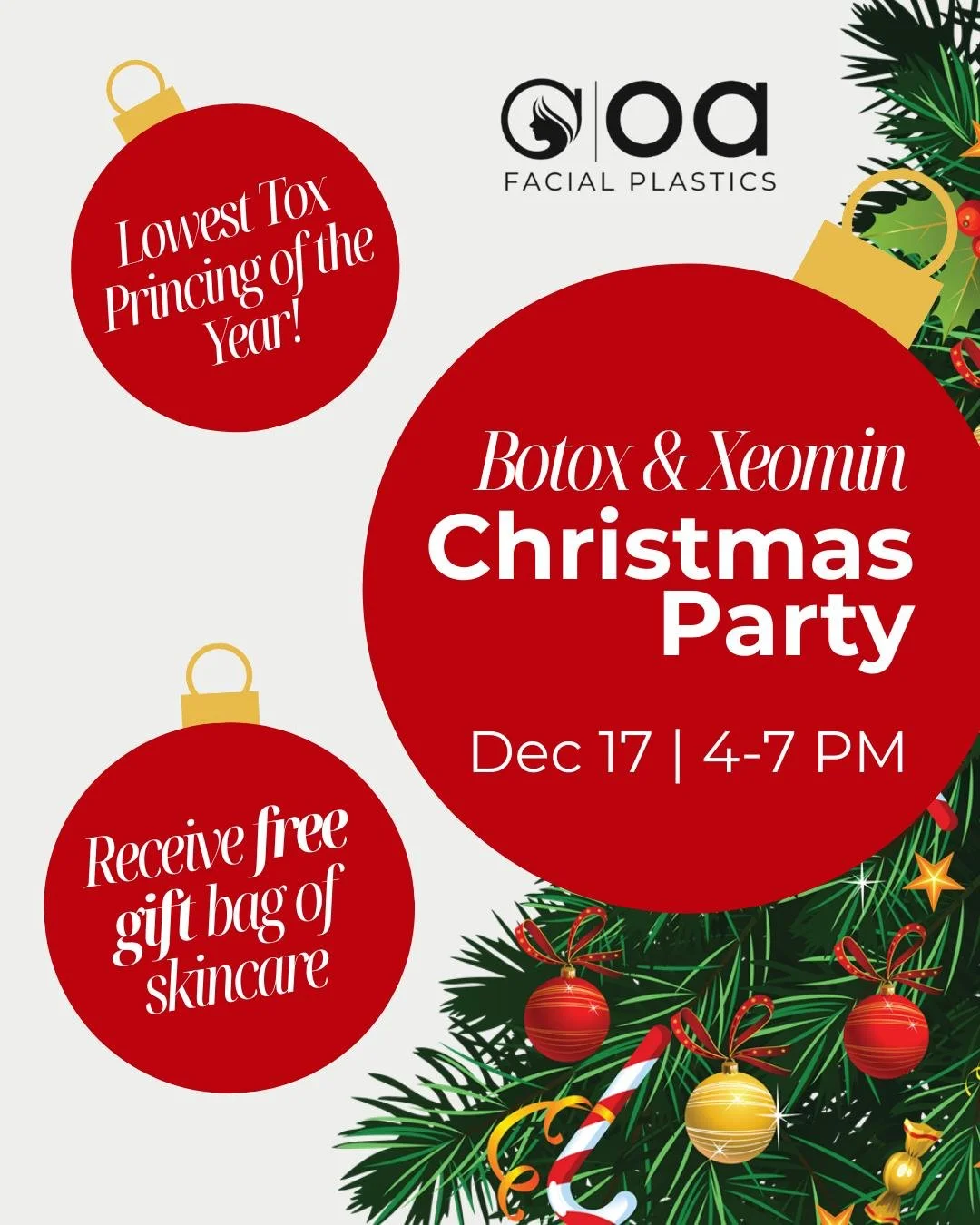 🎄 Our biggest (and most festive) event of the year is almost here! 🎄

Join us on December 17 from 4&ndash;7 PM for our lowest tox pricing of the year + a night packed with treats, savings, and holiday cheer.

Here&rsquo;s what&rsquo;s waiting for y