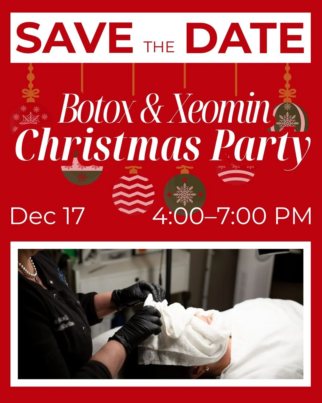 The countdown is on! Just 3 more days until the event of the season 🎄 Join us Dec 17 from 4&ndash;7 PM for unbeatable pricing, holiday treats, and your end-of-year glow-up.

Make your skin merry + bright and call (317) 708-6984 to RSVP.

[holiday pa