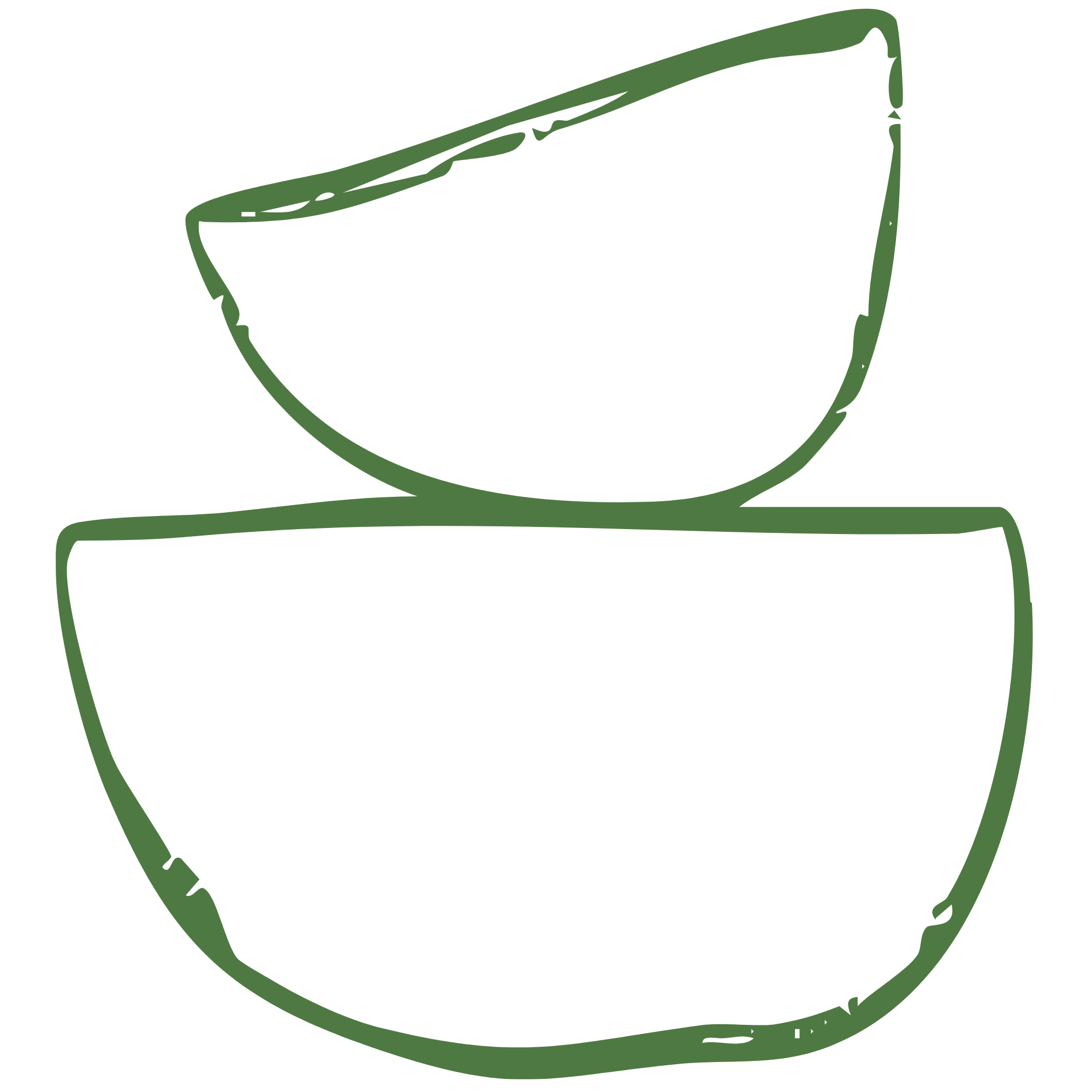 a small bowl balancing on a larger bowl