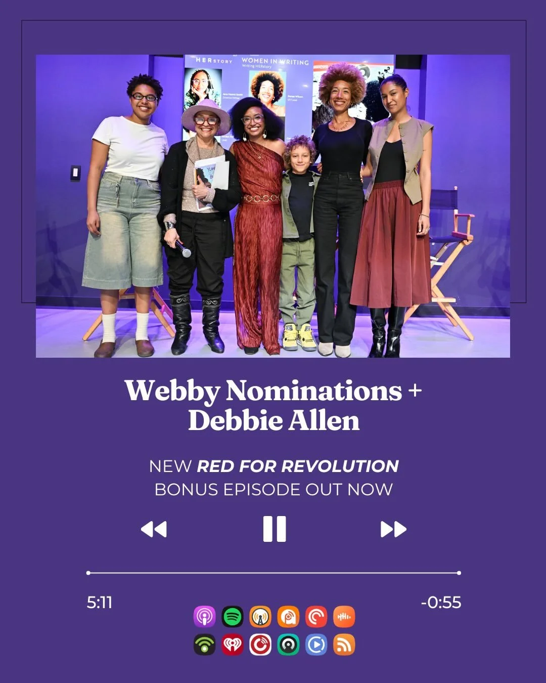✨🎧 STREAM NEW BONUS EPISODE. Red for Revolution is nominated for two @thewebbyawards!! To celebrate, we&rsquo;re sharing unreleased audio from our conversation with the incomparable Ms. Debbie Allen, recorded last year.

In May 2025, Red for Revolut