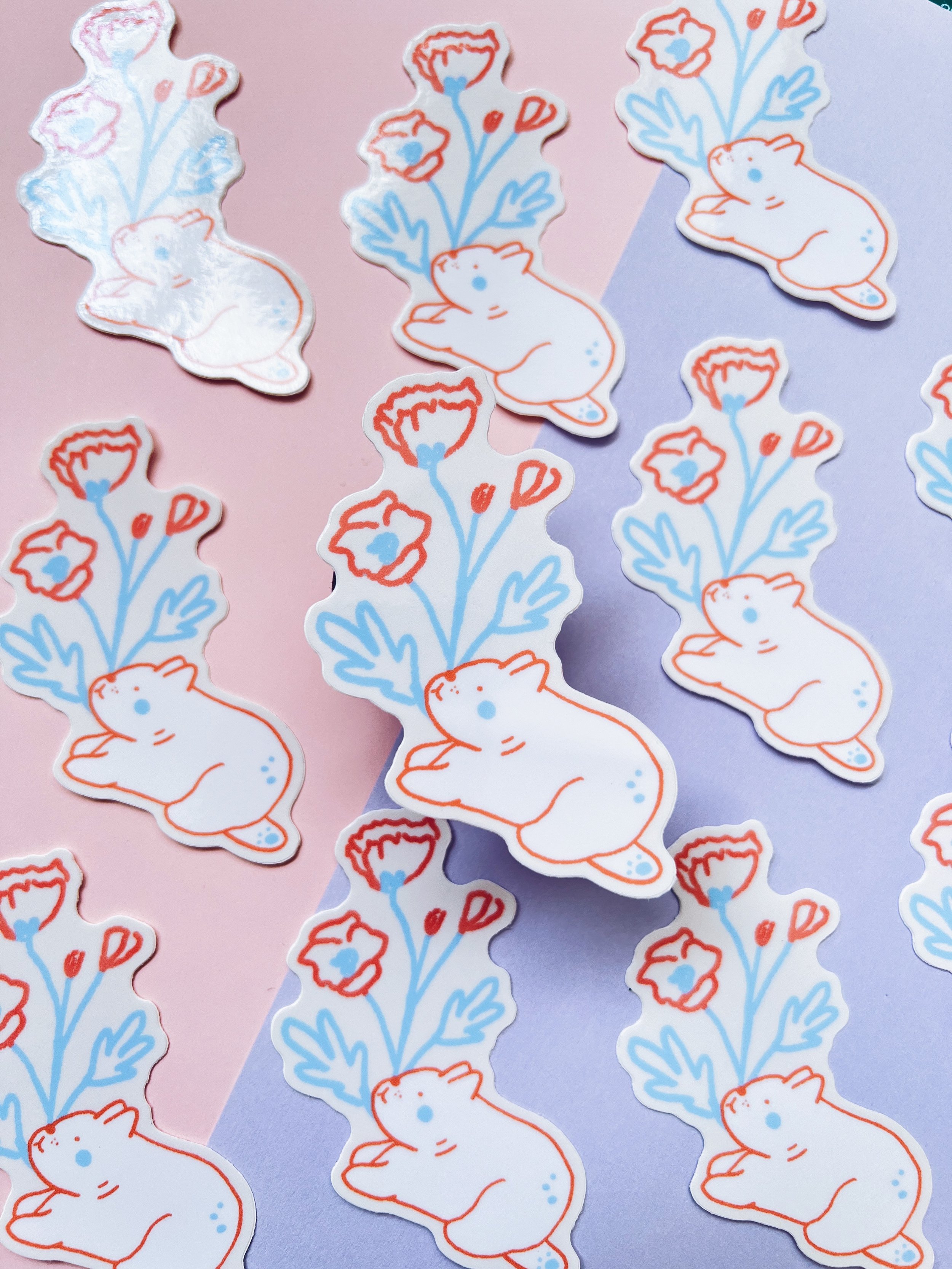 flower dog sticker