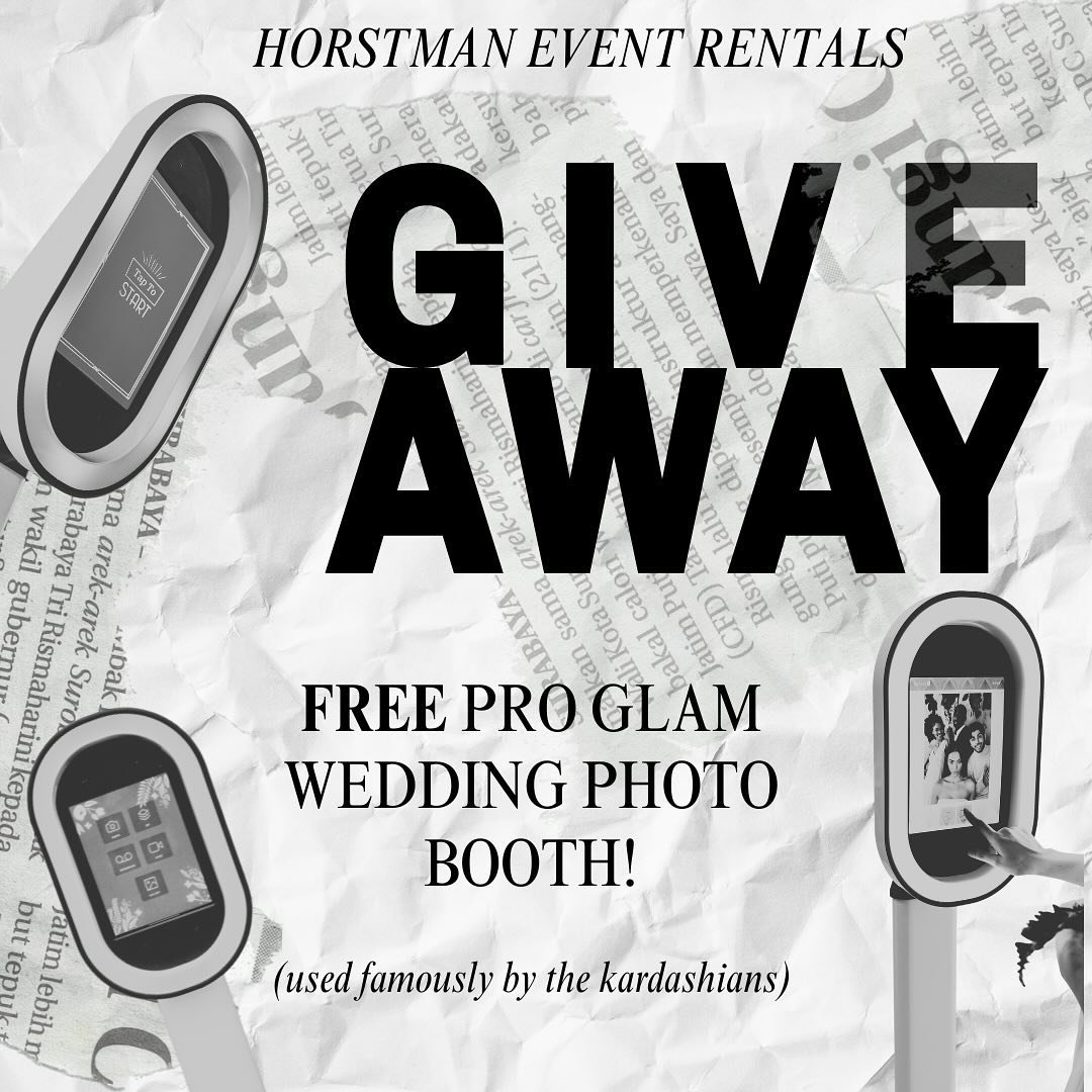 ✨ Get ready to shine like the stars with our exclusive giveaway! ✨

📸 Win our 2-hour digital Pro Glam Wedding Photobooth, loved by celebrities like the Kardashians and Hailey &amp; Justin Bieber!

To enter:
- Follow @horstmaneventrentals
- Like &amp