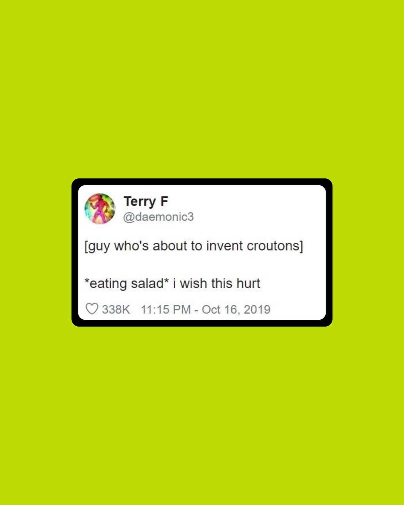 No pain, no gain (although, a little less pain would be nice)

Small crunchy bits have entered the chat😎 coming soon!

#croutons #salad #acidleague