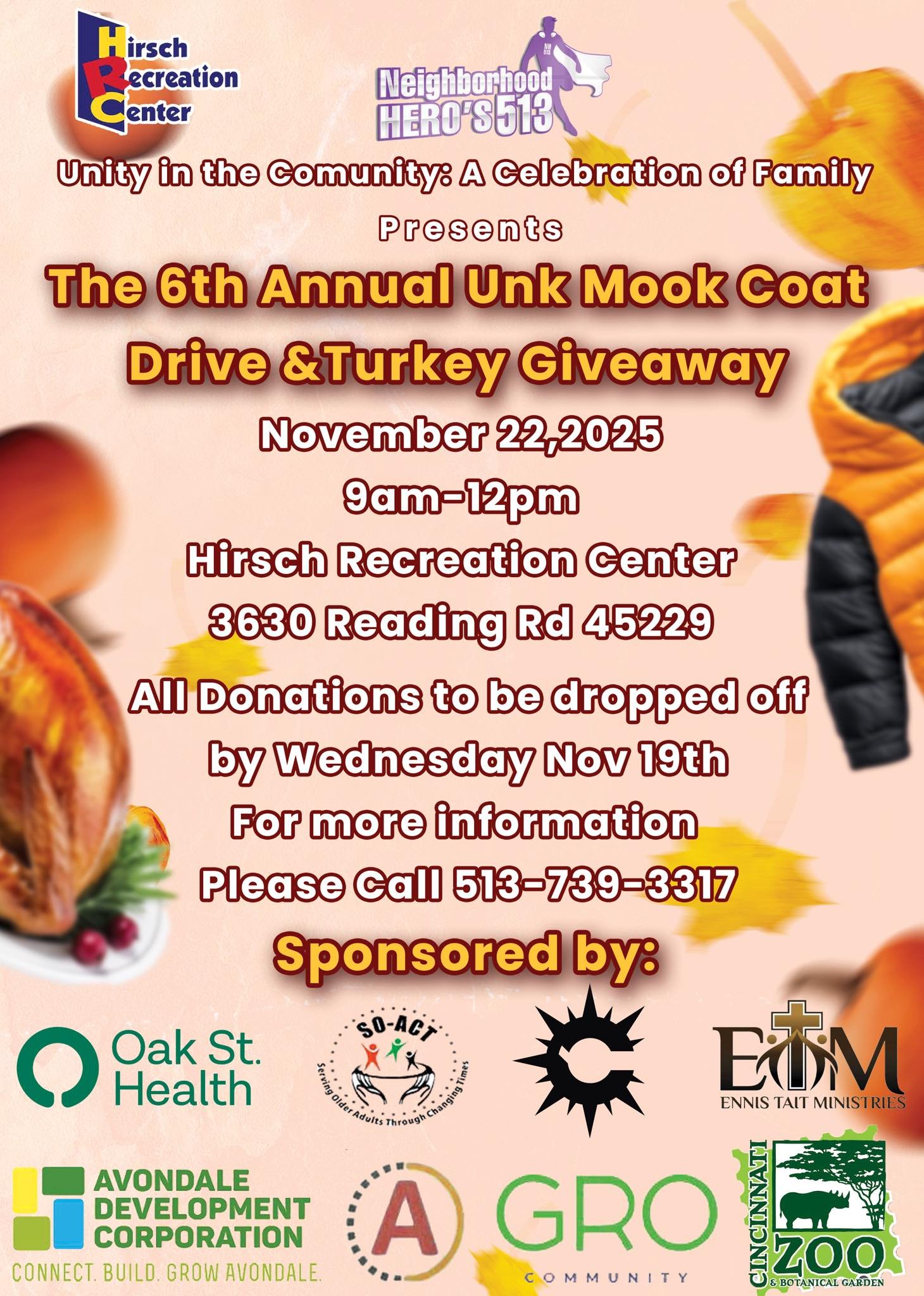6th Annual Unk Mook Coat Drive &amp; Turkey Giveaway
