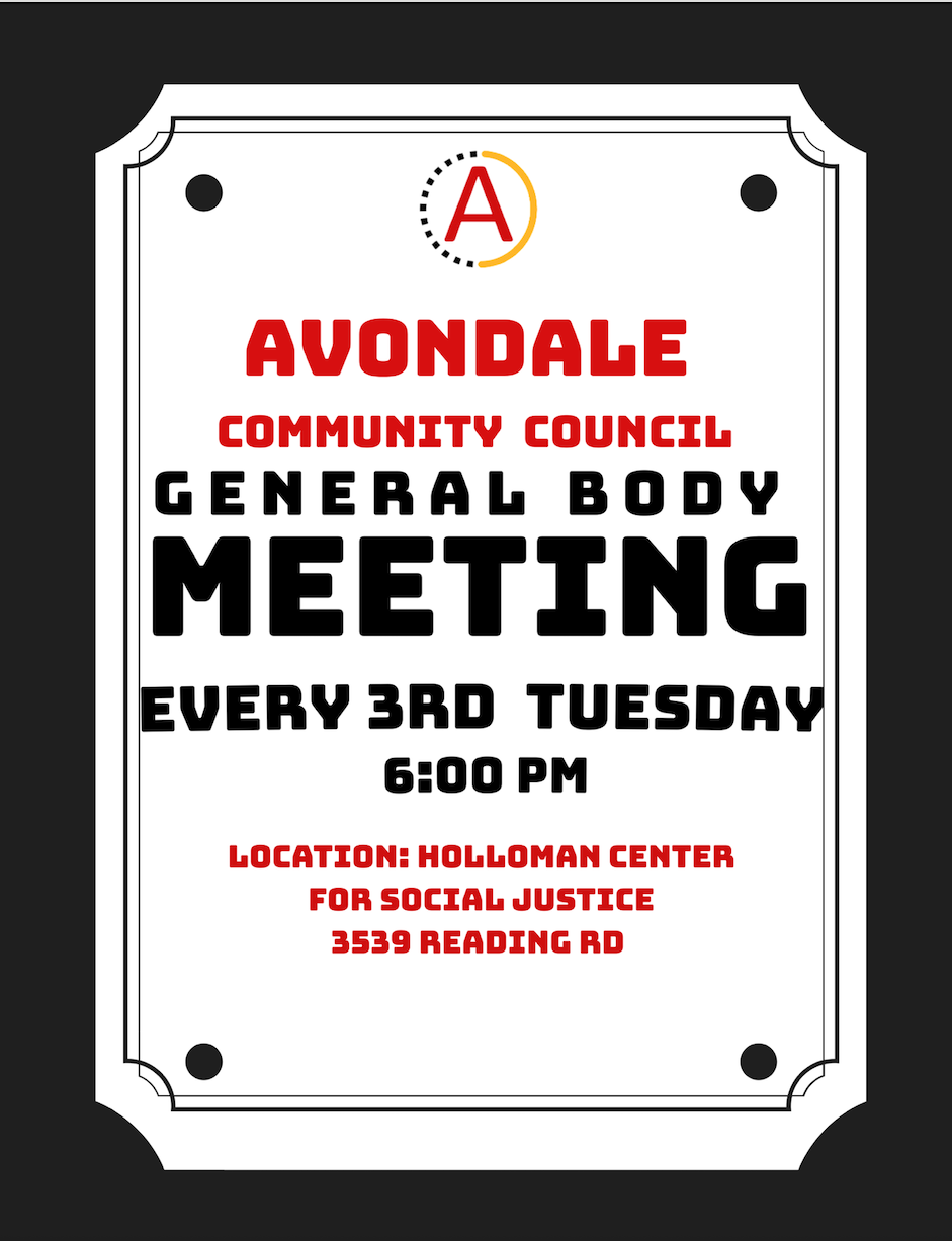 Avondale Community Council General Meeting