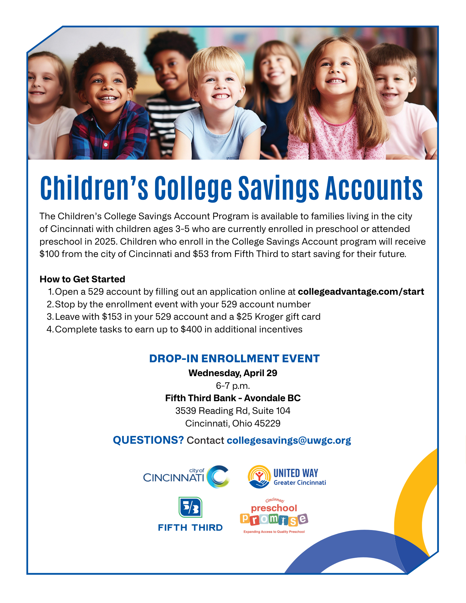 Children’s College Savings Account Enrollment Event