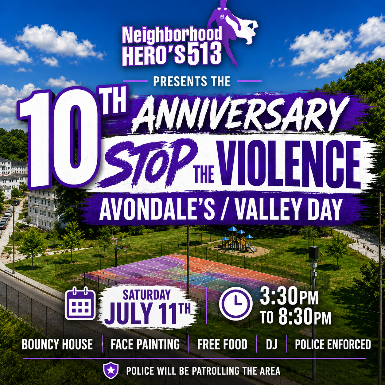 Neighborhood Hero 513 Presents: 10th Anniversary Stop the Violence – Avondale's Valley Day!